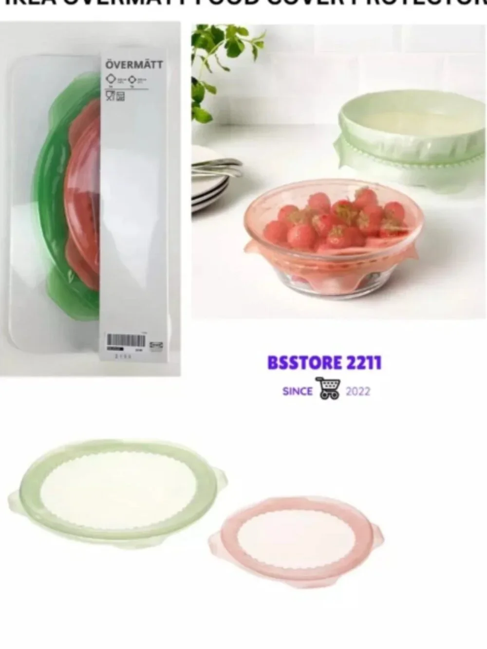 ÖVERMÄTT 304.979.23 Food cover, set of 2, silicone